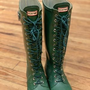 SUPER RARE-Tall Lace Up Hunter-Green-US Women’s 9